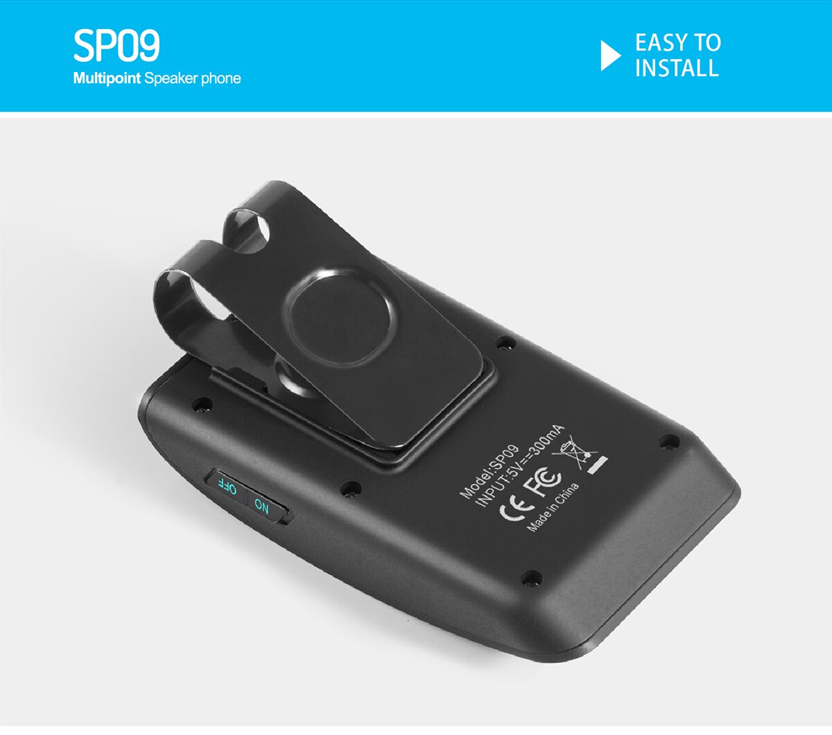 Bluetooth Audio Receiver Car Kit bluetooth 5.0 handsfree sun visor wireless Speaker phone multi-point call manos libres coche