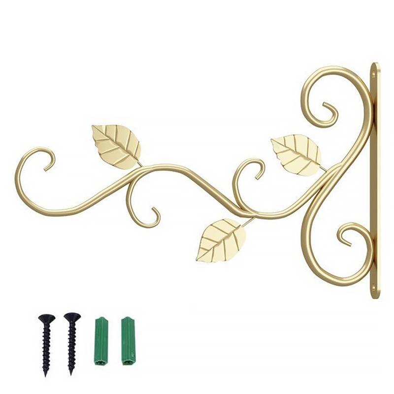 Wall-mounted Iron Basket Hook Hanger Plant Flower Pot Hanging Bracket Metal Stand Wall Decoration Dropping: White