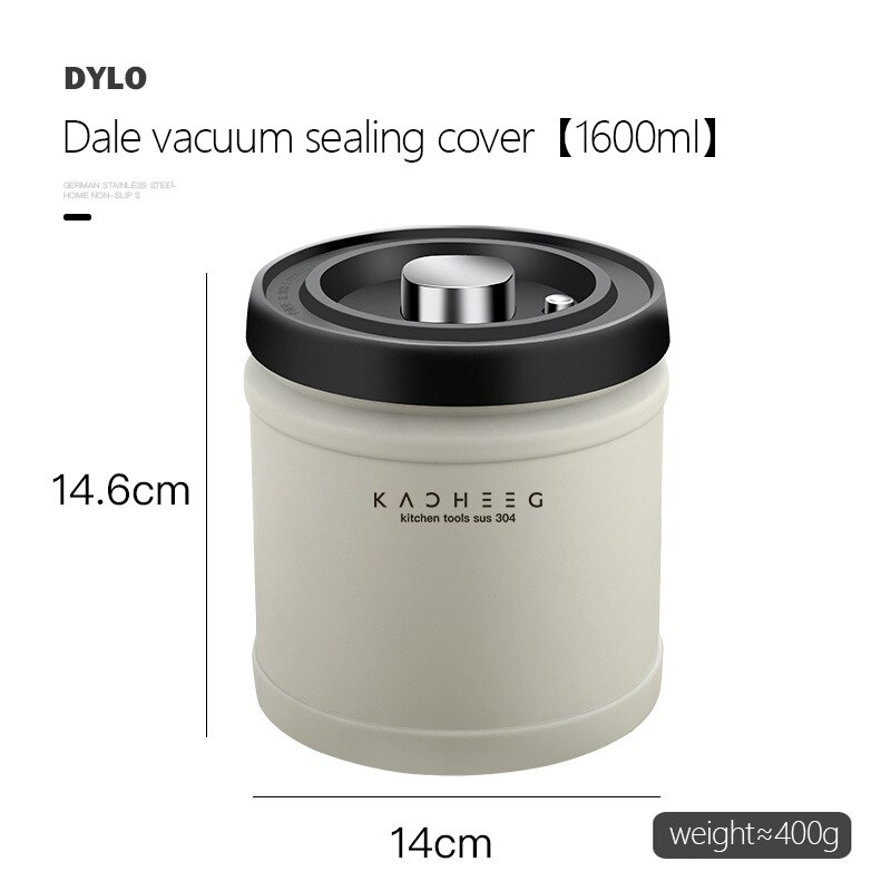 Airtight Coffee Jar Vacuum Sealed Cans Grains Candy Food Storage Container Stainless Steel Coffee Beans Powder Tea Canister Set