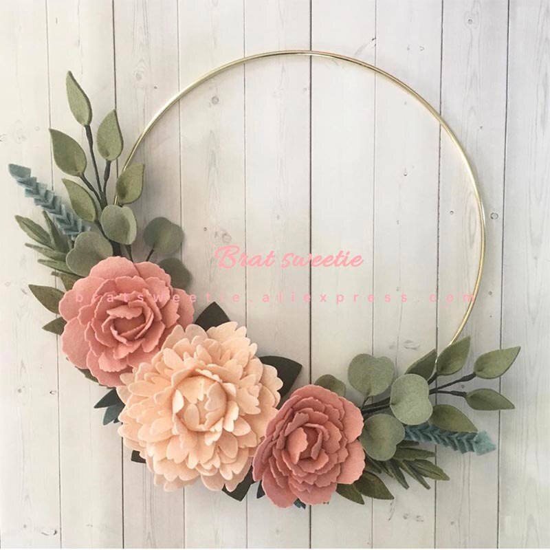15-35cm oro hierro Metal anillo guirnalda decoración de la boda Baby Shower Floral guirnalda flores para novia aro decoración del hogar