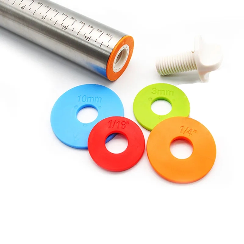 Holaroom Lengte Verstelbare Rolling Pin Rvs Fondant 43Cm Rolling Pin Cake Roller Deeg Deegrol Bakvormen Gereedschap