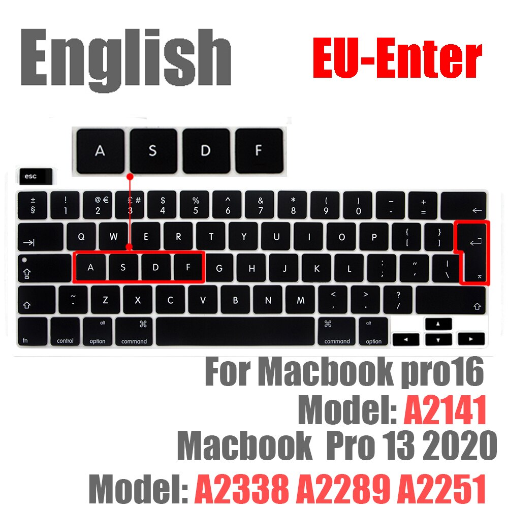 SDYIGOE Laptop Tastatur Schutzhülle für Macbook Pro13 M1 A2338/A2289/A2251 Tastatur Abdeckung für Macbook pro16 a2141 Neue: EU English