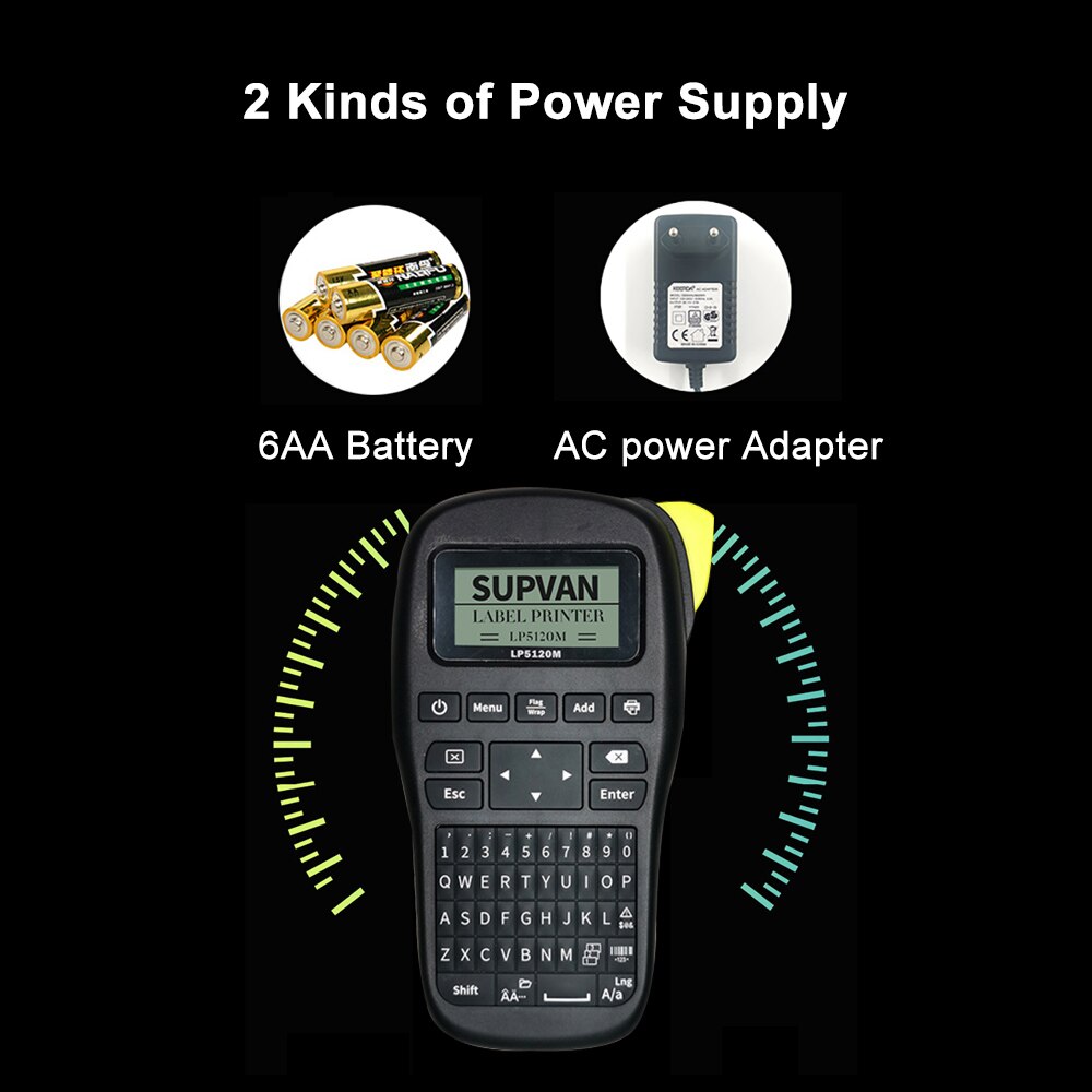 Supvan-máquina de impresión de etiquetas portátil LP5120M, máquina de etiquetas de transferencia térmica, varios idiomas, novedad