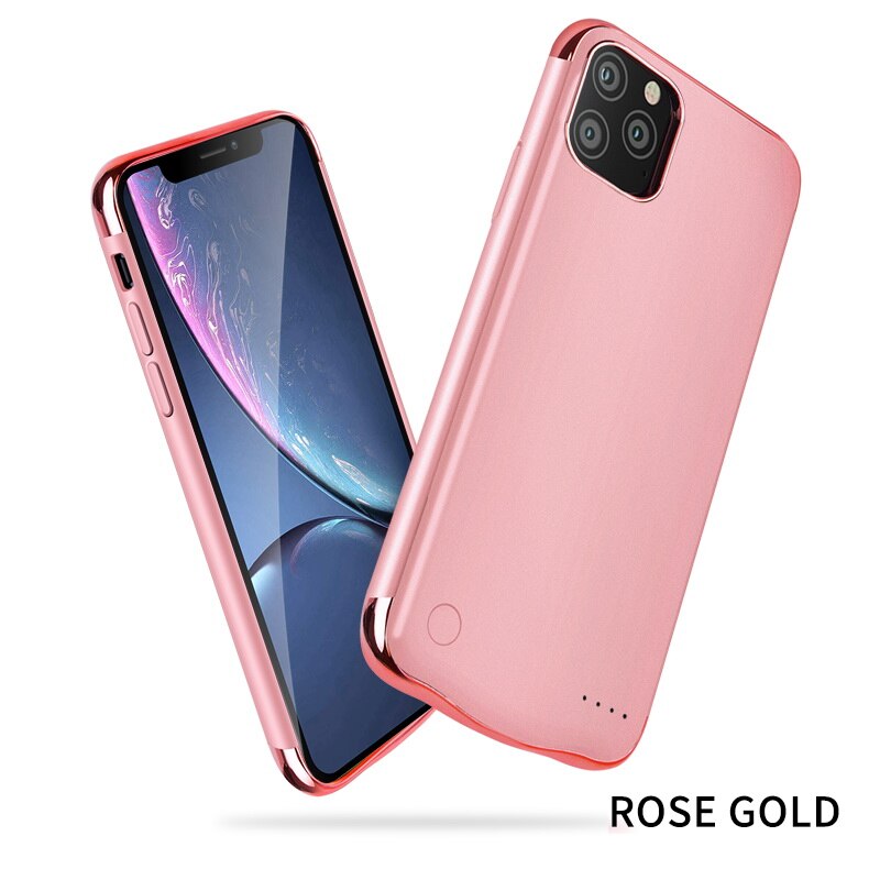 Araceli 6000 Mah dla iPhone 11 ładowarka przypadku ultra-cienki przenośny moc Bank dla iPhone 11 przypadku baterii: róża złoto