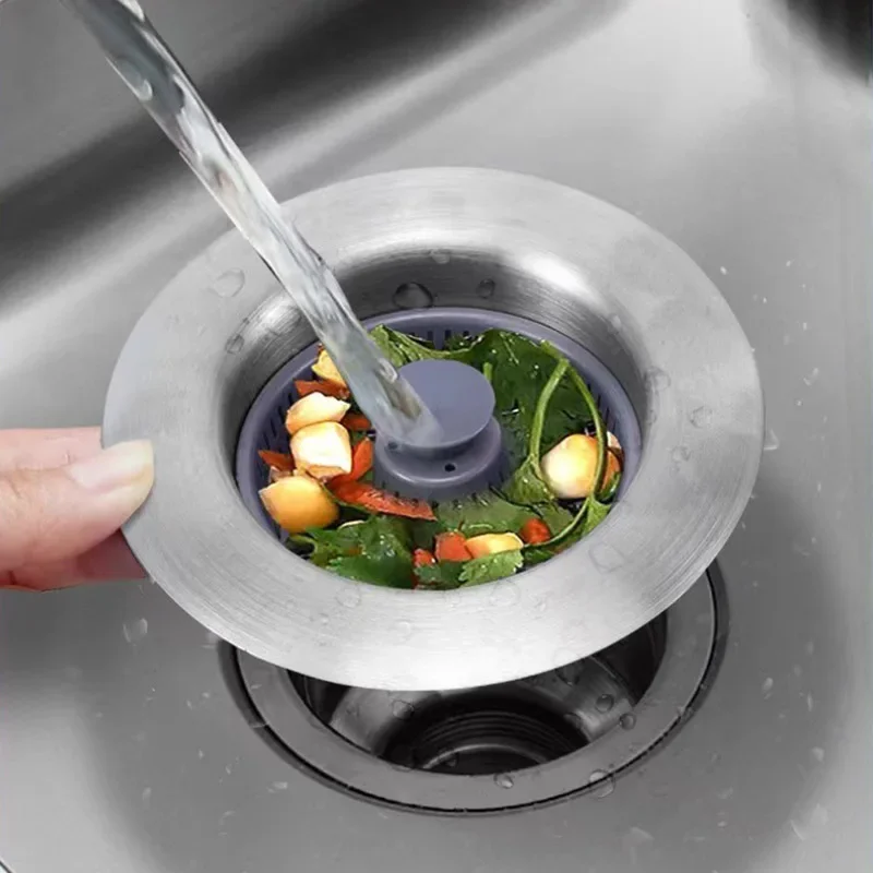 Aanrecht Bounce Core ABS Anti Verstopping Afvoer Perstype Groentebak Gootsteenafvoer Insecten- en geurbestendig Universeel