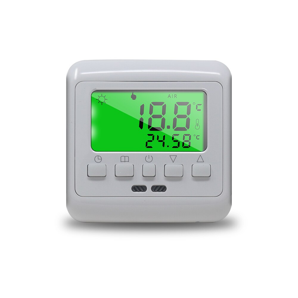 16A Digital Touch Screen Floor Heating Thermostat Room Warm Temperature Controller Auto Control with LCD Backlight: Green