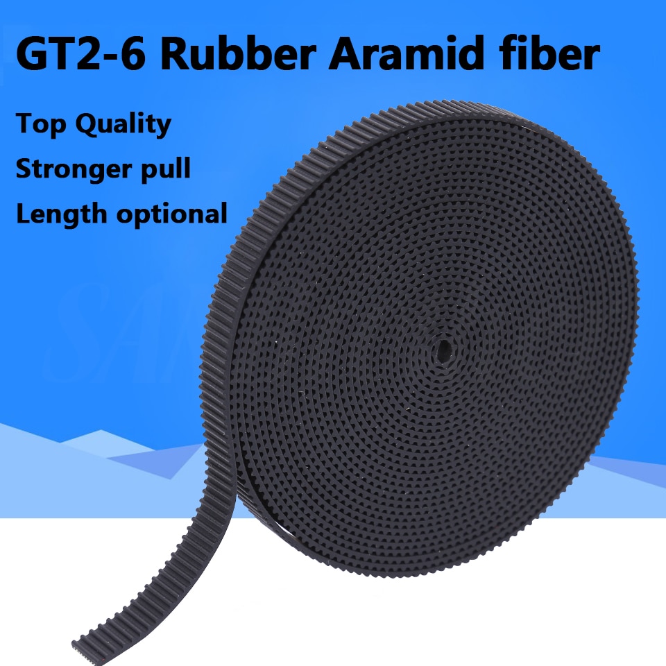 5m/10m//20m/50m/lot GT2-6mm / 10mm open timing belt GT2 belt Rubber Aramid Fiber cut to length for 3D printer