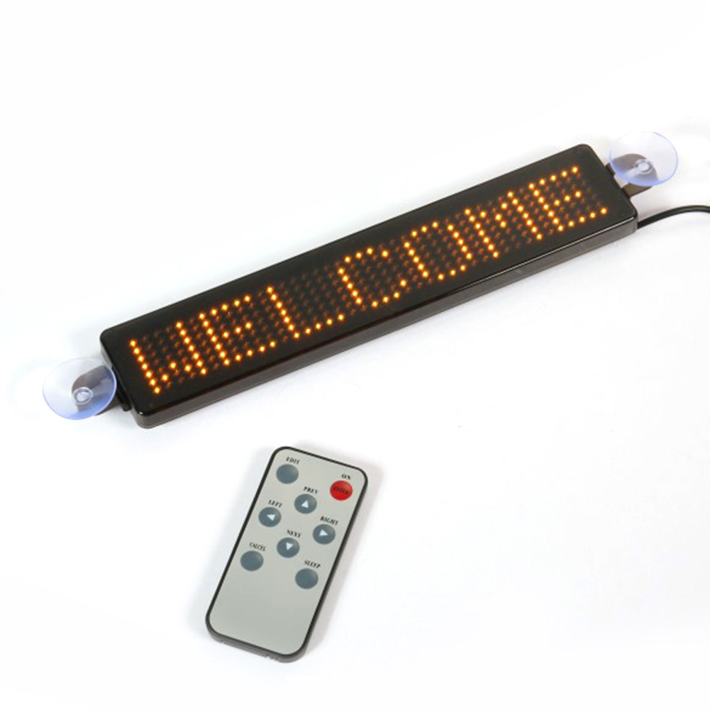 12V Auto Led Programmeerbare Teken Bewegende Scrolling Bericht Display Board Scherm 23Cm X 5Cm X 1Cm: YELLOW