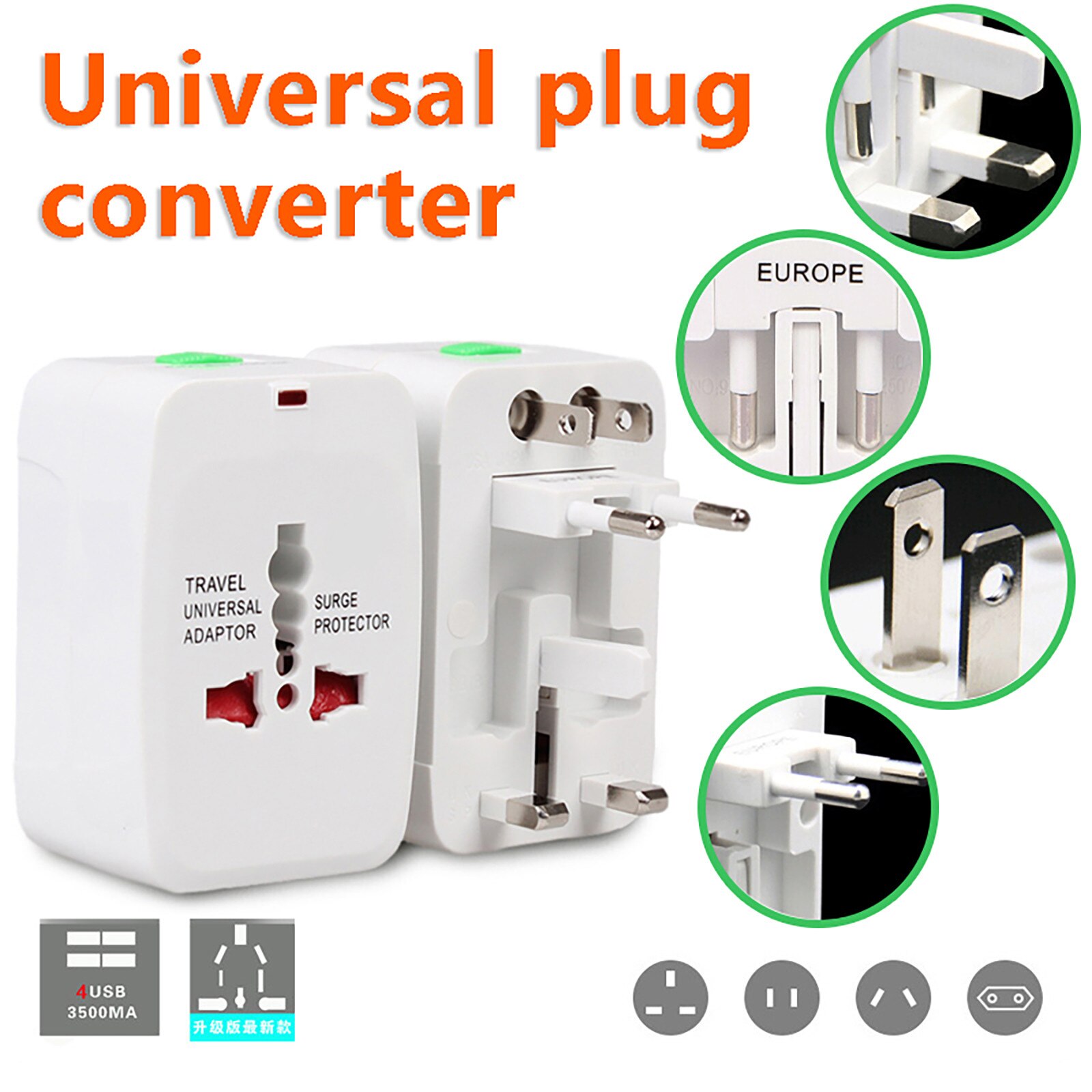 Conversion Plug Charger Conversion Head Travel Multi-function Plug Socket Outlets Wall Charger Adapter Wall Charger Adapter