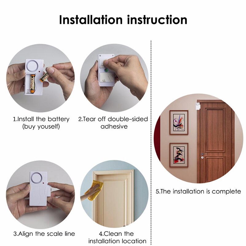 Marlboze-Sensor inalámbrico para puerta y ventana, sistema de seguridad de ABS con Control remoto, alarma antirrobo, protección para el hogar