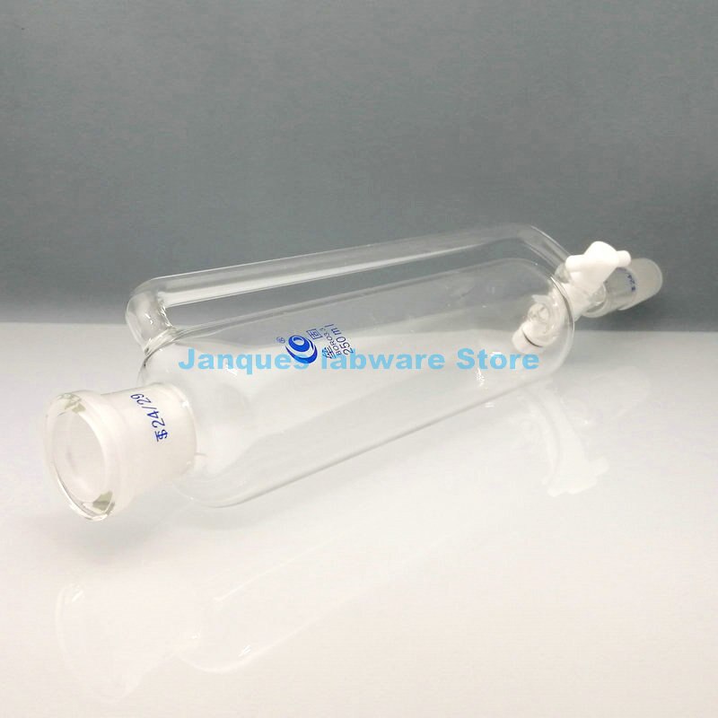 Embudo de separación de presión constante con pistón de PTFE, embudo de gota para experimentos de extracción de laboratorio, 25ml a 1000ml, 1 ud.