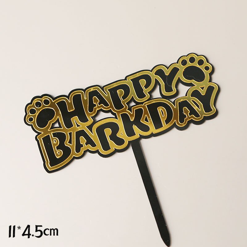 It's My Bark Day Bone Dog's Happy Birthday Acrylic Cake Topper for Dog Pet's Party Cake Decoration Baking Supplies Decor: 7 Acrylic