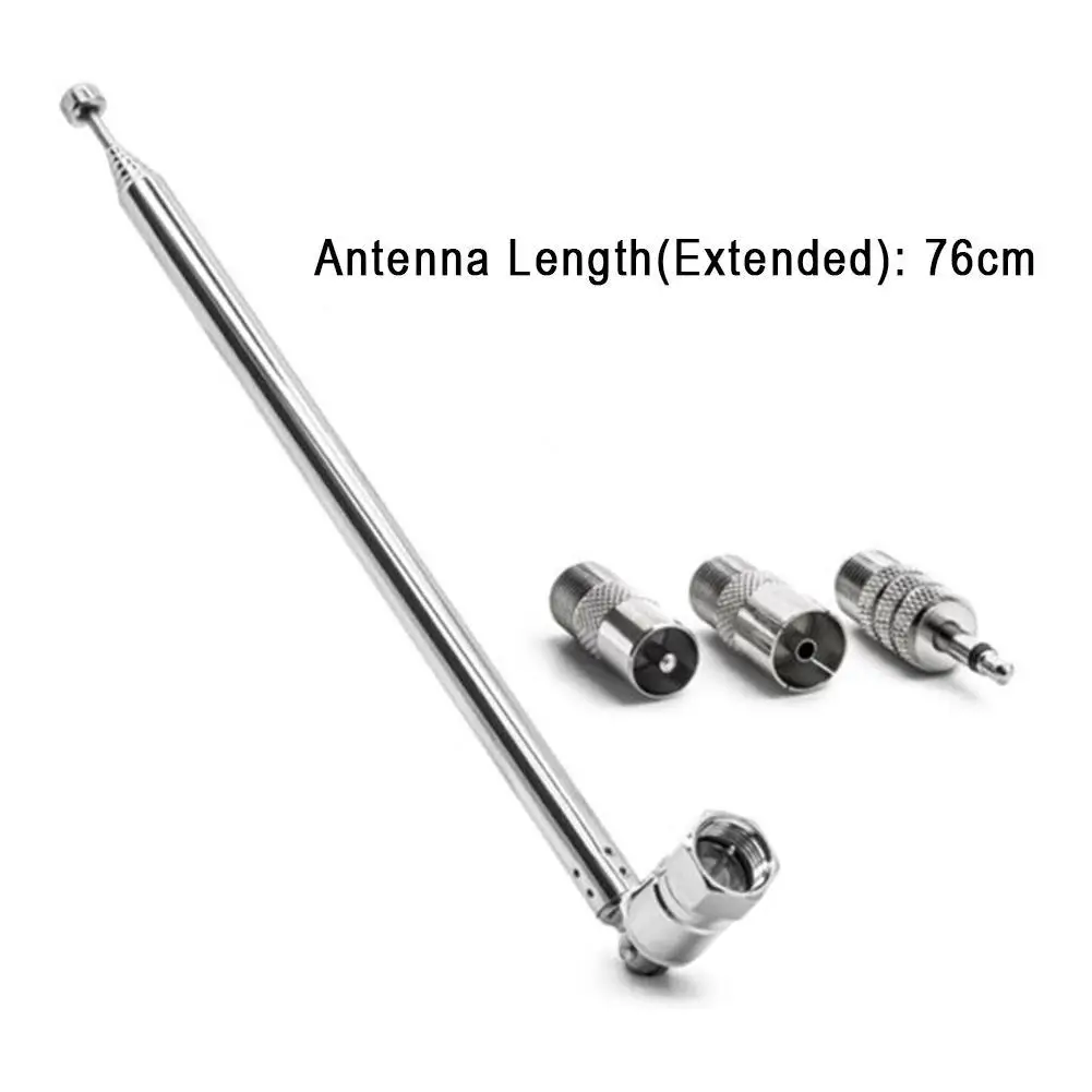 Telescopic DAB FM Radio Antina Adapter HiFi AV Receiver Mini System Aerial Antenna Length 750mm 7 Sections Universal