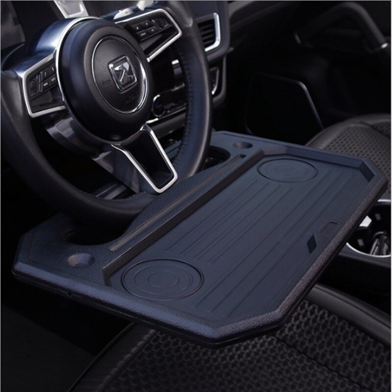 Car Laptop Desk Car with Multifunctional Chair Back Dining Table Steering Wheel Desk Auto Steering Wheel Tray Drink Holder