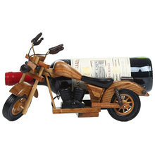 1 st motorcykel trä rött vinställ hänge massivt trä vinflaskställ vintage hantverkare personlighet vinställ  lu716613