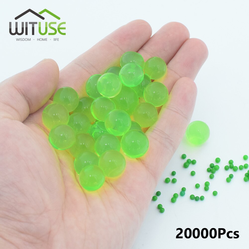 WITUSE 20000pcs/bag Crystal Soil Hydrogel Gel Polymer Water Beads Maison Growing Water Balls Big Flower/Wedding Decoration: Green