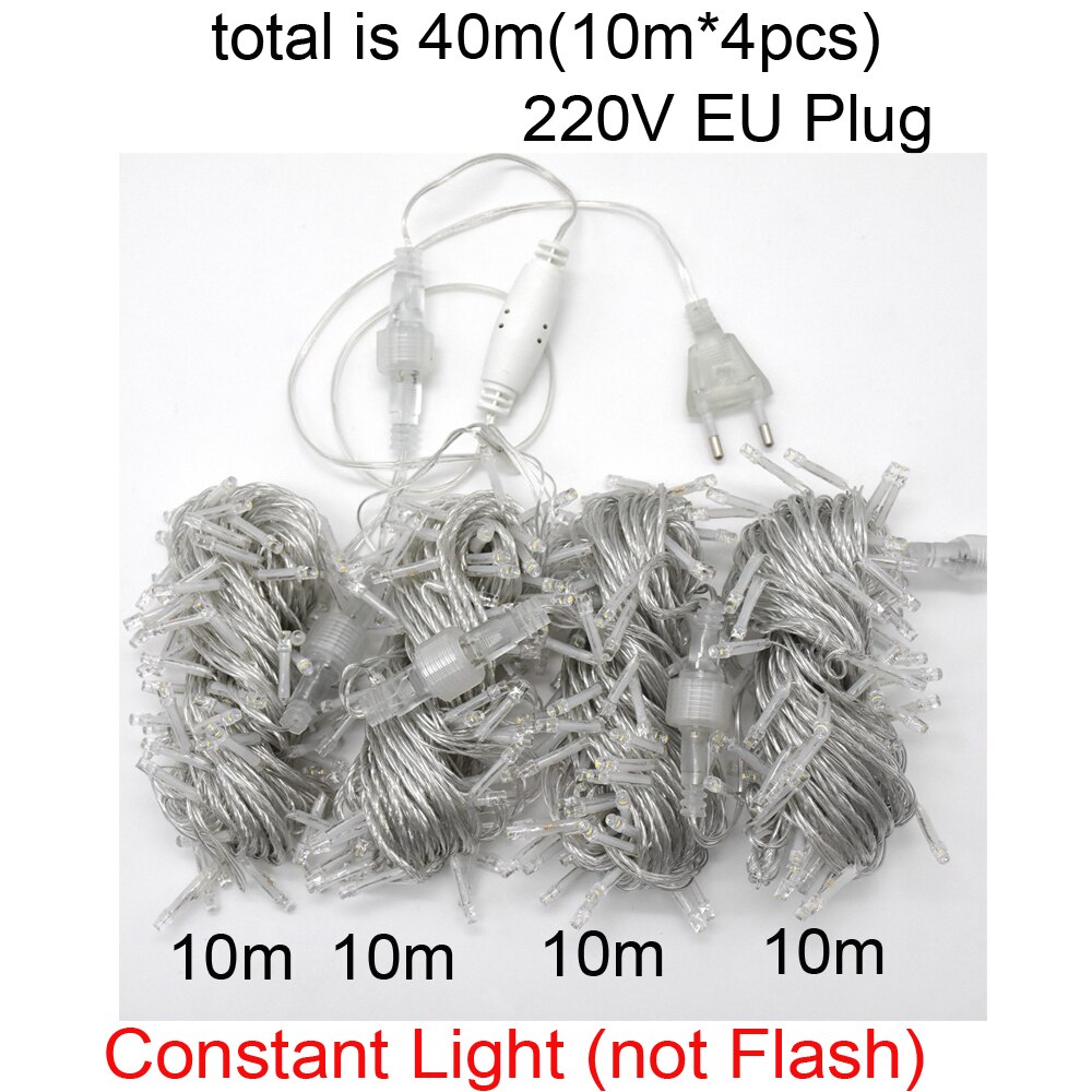 20M 30M 40M 50M 60M 100M Led String Licht Constante Kerstverlichting 220V waterdichte Outdoor Guirlande Decoratie: green / 11-15W