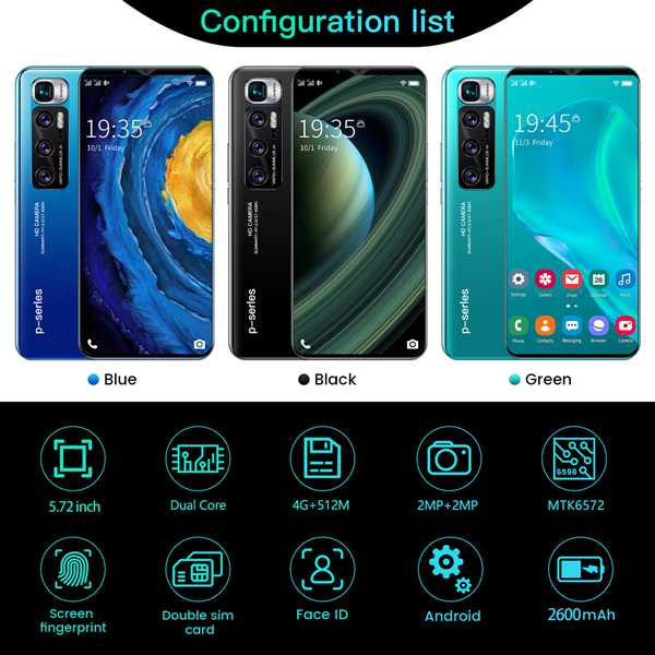 Teléfono Inteligente P48 Plus, 5,72 pulgadas, MTK6572, Dual Core, 512MB + 4GB de memoria, tarjeta Dual, modo de espera Dual, Android 4.4.2, enchufe europeo