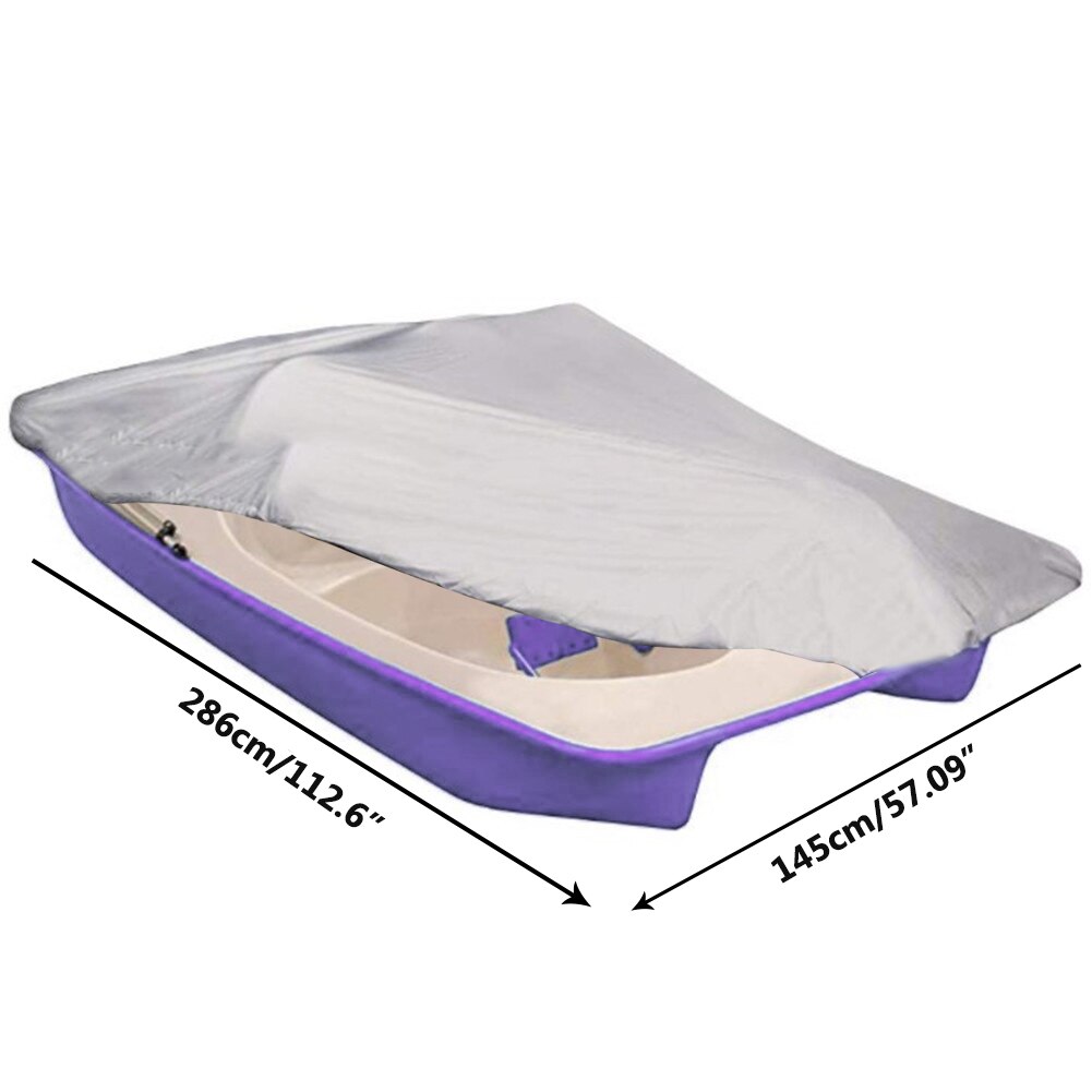 286x145cm Water Resistant Sunproof Pedal Boat Cover Dustproof Heavy Duty Oxford Fabric Protection Mooring Grey Elastic