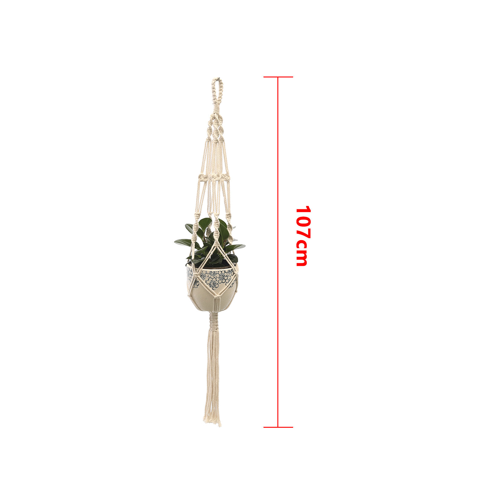 Handmade Macrame Hemp Rope Plant Hanger Basket Woven Hanging Flower Pot Wall Hang Planter Pot for Home Garden Decoration Tools: Light Grey