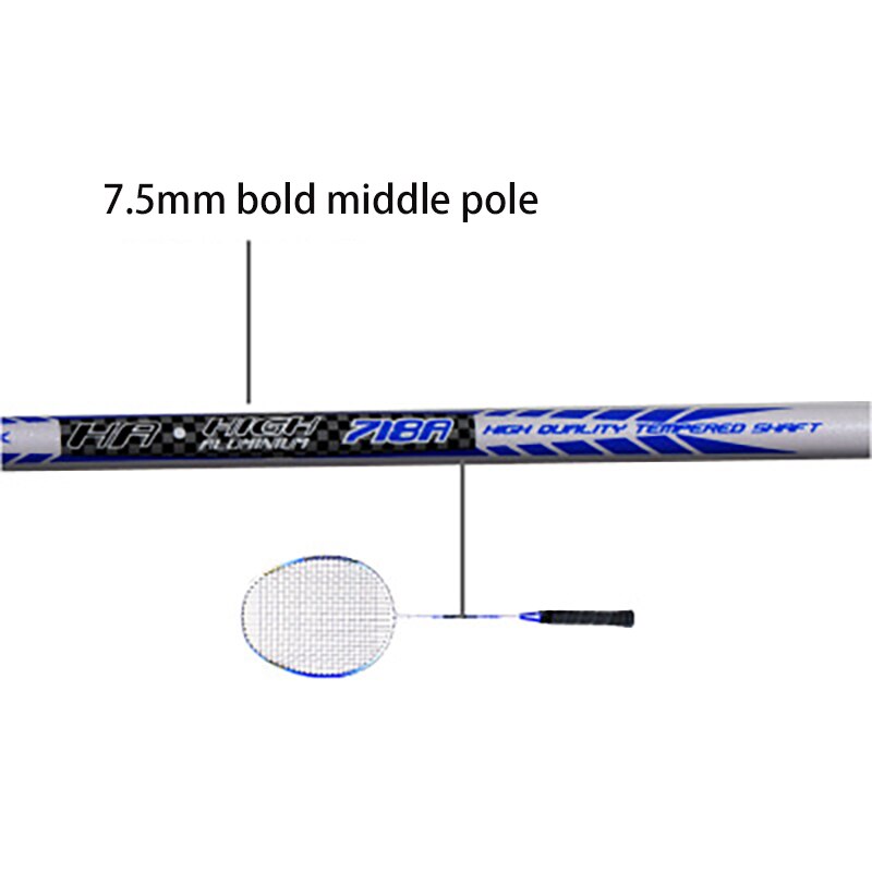718a Aluminum Alloy Badminton Racket Baking Paint For Metal Two-Color Two-Piece Training Badminton Racket Set