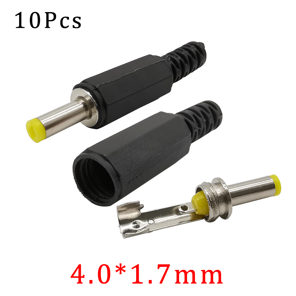 Enchufe de alimentación de CC, conector de cable de soldadura, 4,0/4,8*1,7mm, 3,5*1,3mm, 6,5*4,4mm, 5,5*2,1/2,5mm, adaptador de montaje, 10 unidades por lote: Gris oscuro