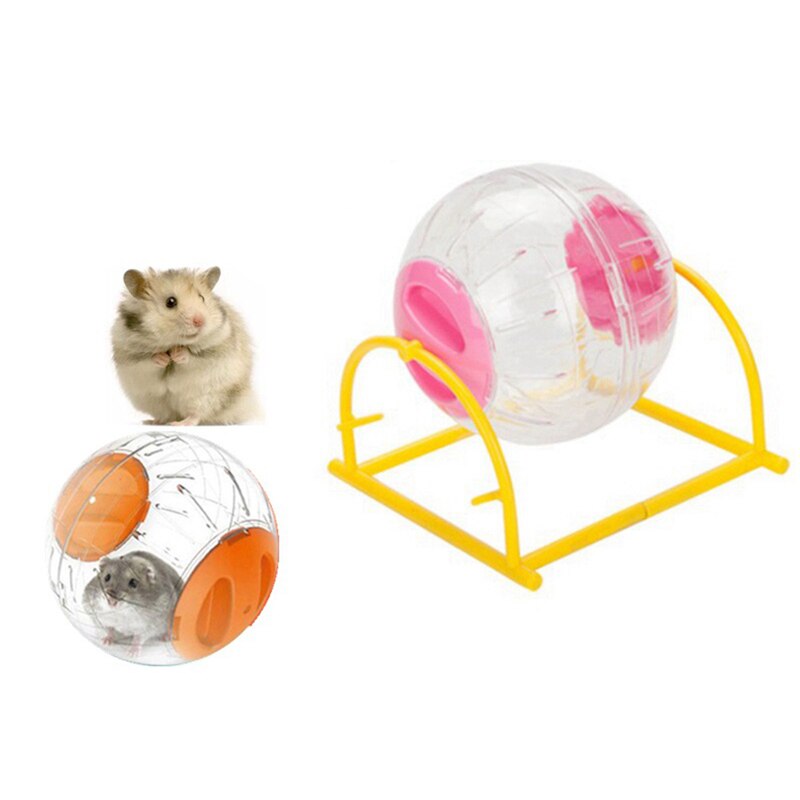 Hamsterbold bærbar lydløs lille dyr løbebold træningsbold åndbar klar bold med stativ kæledyr sjovt legetøjstilbehør
