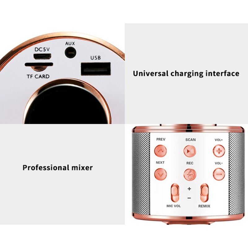 Wireless Karaoke Microphone Speaker KTV Karaoke Player Echo System Digital Sound o Mix Singing Machine WS858