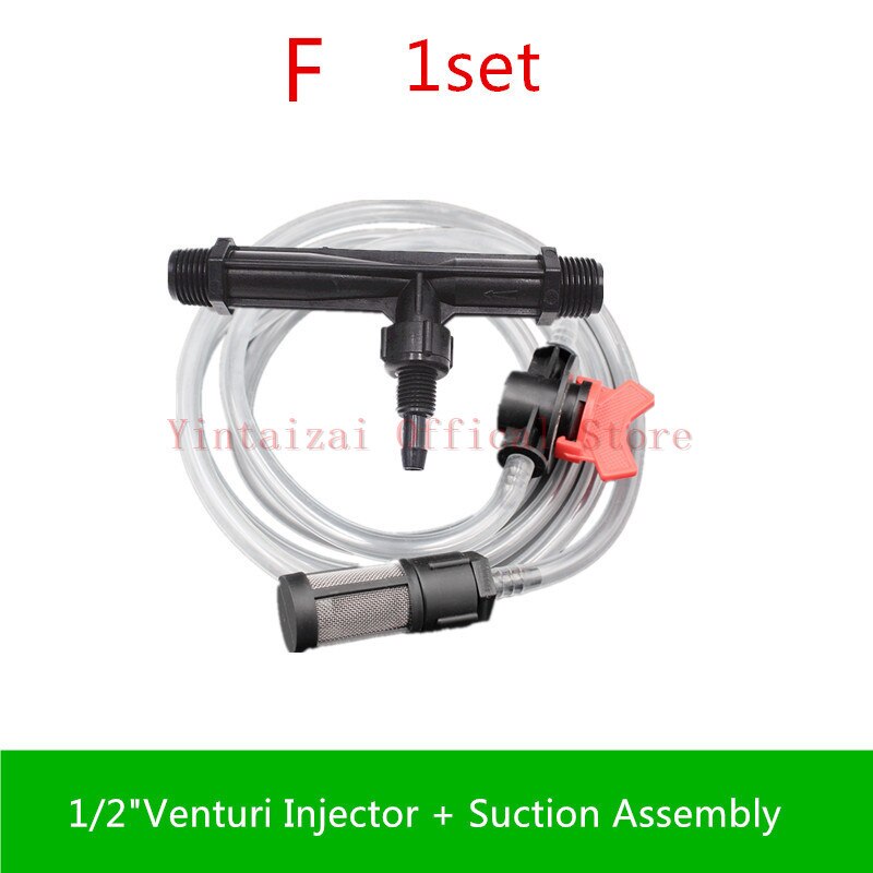 1/2 "Tot 2" Irrigatie Venturi Meststof Mixer Injectoren Kit Landbouw Tuin Water Tube Tuin Tub Spa Ozon Injector: F