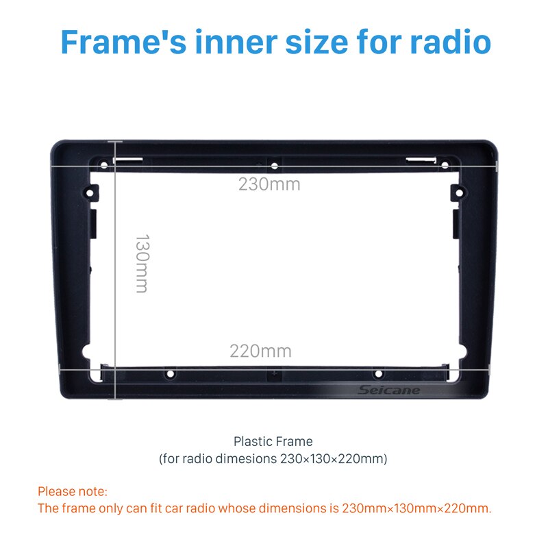 Seicane Double Din 9 inch Fascia Frame For Lada Granta Dash Mount Kit Trim Panel
