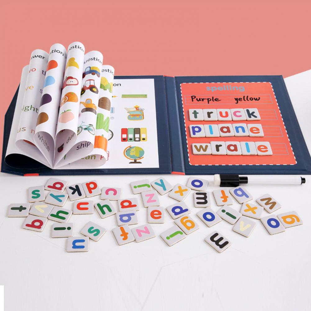 Magnetic Word Spelling Game Children Early Education English Cardboard Puzzle English Cardboard Puzzle