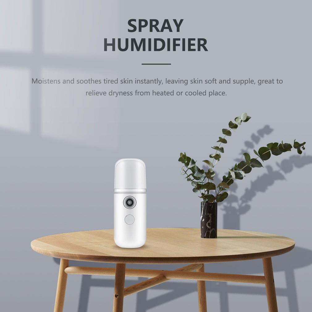 Portable Mini Mist Spray Facial Moisturizing USB Rechargeable Beauty Instrument Face Humidifier Daily Cooling Water Sprayer