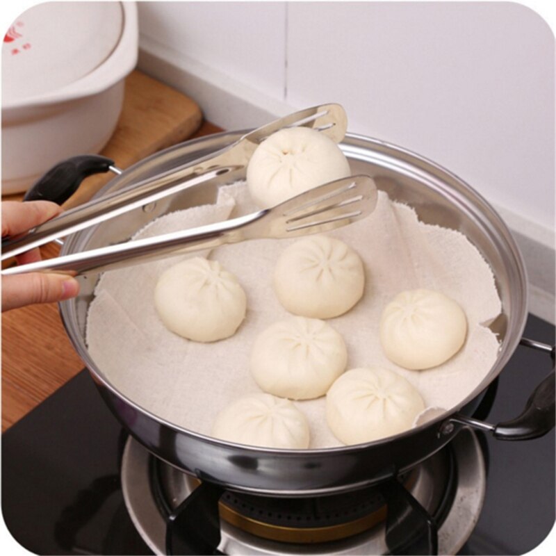 Silver 9 Inch Stainless Steel Food Clip Bread Clip Barbecue Clip Home Kitchen Cooking Anti-Scalding Tool