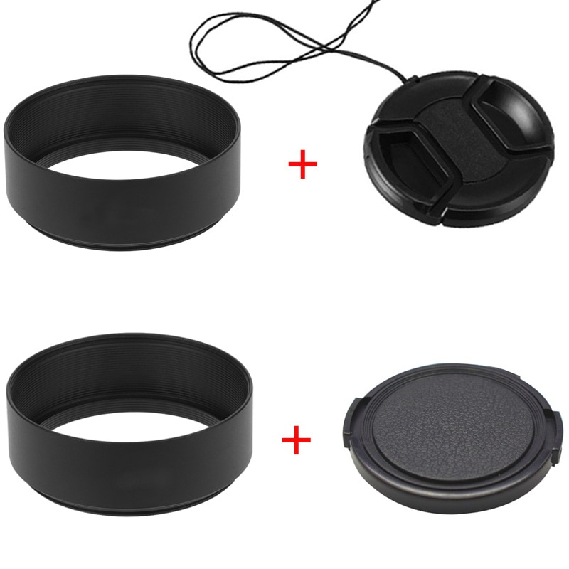 Metal Lens Hood + lens Cap 40.5mm 43mm 49mm 52mm 58mm 55mm 62mm 67mm 72mm 77mm for Leica Canon Nikon Sony