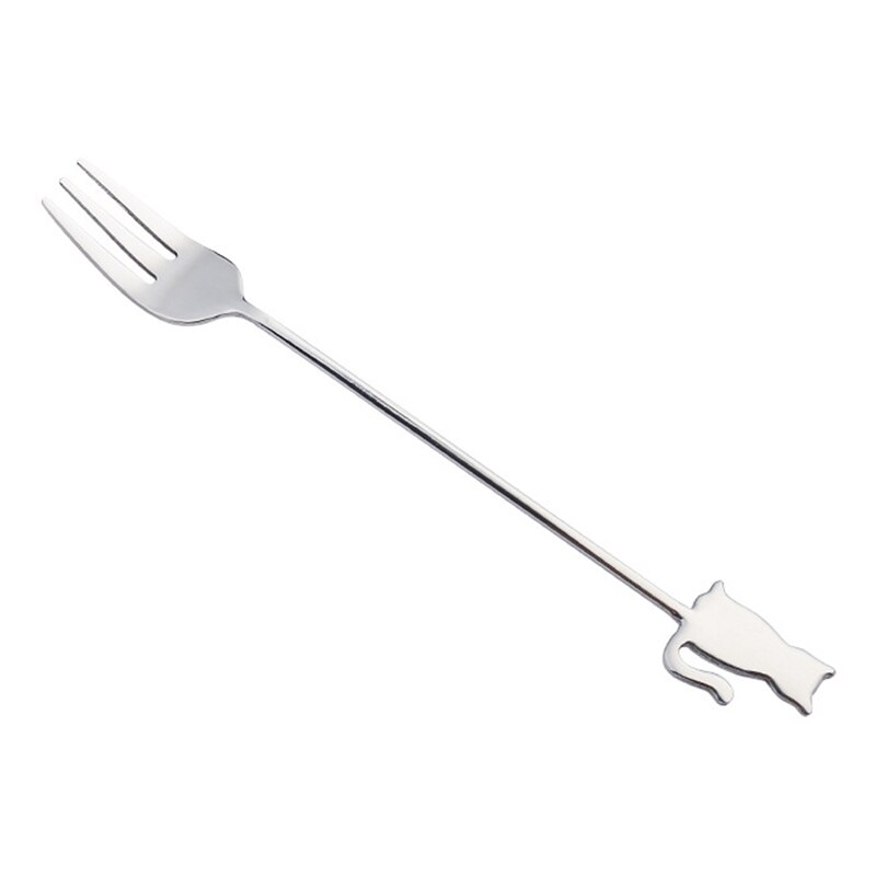 304 Stainless Steel Cat Fish Coffee Spoon Stirring Spoon Cute Dessert Milk Tea Spoon Household Kitchen Coffee Stirring Tableware: SV4