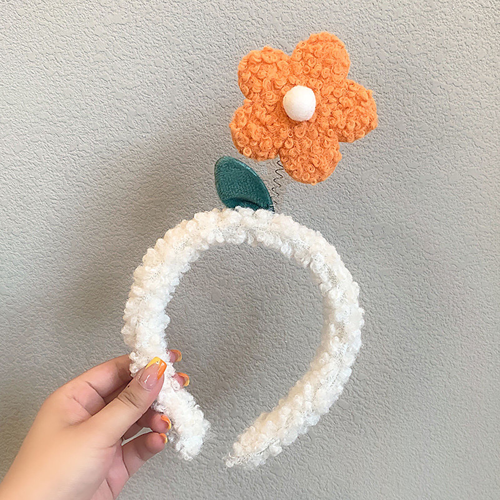 Diadema de flores de dibujos animados para niña y mujer, diadema para el pelo de otoño e invierno