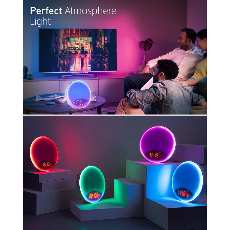 Wake Up Light Sunrise Alarm Clock For Kids Heavy Sleepers Bedroom With Sunrise Simulation Sleep Aid Dual Alarms