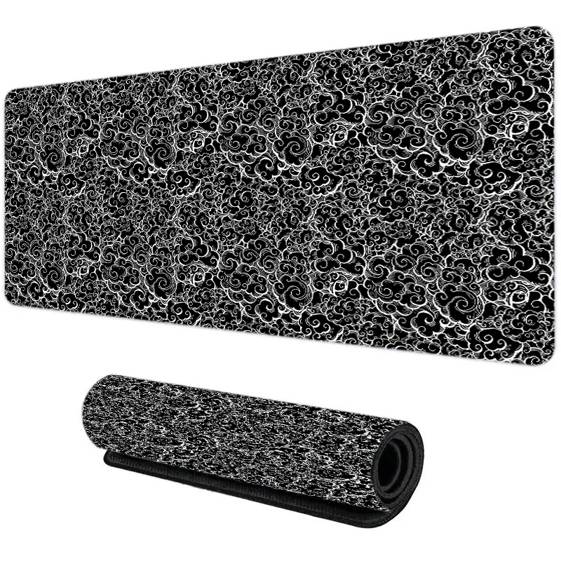Japanese Clouds Mouse Pad Kawaii Black Desk Mat Office Carpet Large Gaming Mousepad Non-Slip Rubber Laptop Computer Accessories: 30x24 cm / Coffee