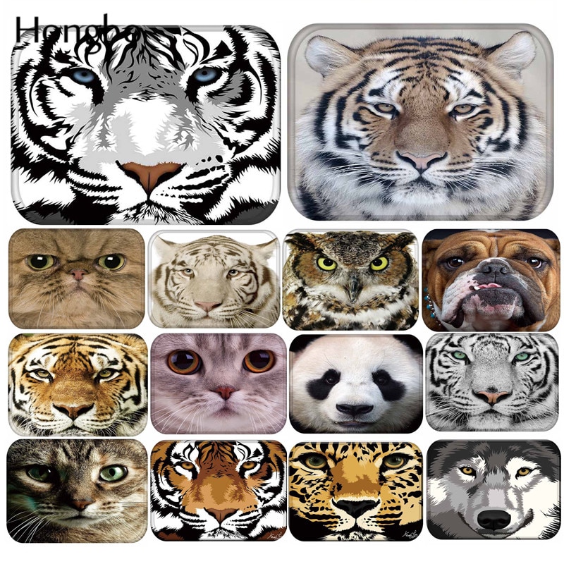 Hongbo-tapis de sol en tigre, motif chien, hibou et chat, antidérapant, pour porte, paillasson extérieur, cuisine, salon
