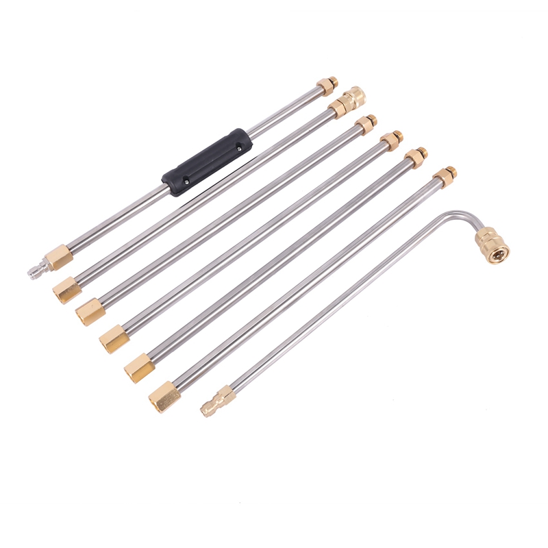 2set Gutter Cleaning Tool Pressure Washer - Extension Wands, Roof Cleaner Lance Nozzle - 4000 Psi 5 Tips