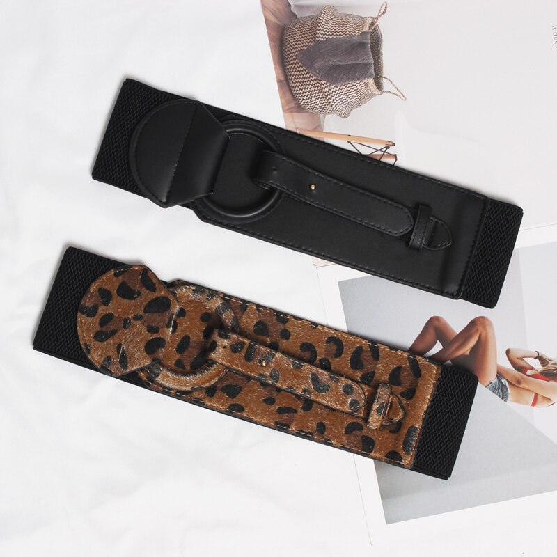 Fajas elásticas y elegantes para mujer, cinturones anchos, corsé de hebilla grande, cinturones de cintura, accesorios de ropa