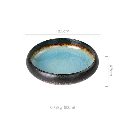 KINGLANG Kiln Ice Split Glaze Ceramic Plate Japanese Sushi Sashimi Plate Dish Salad Plate