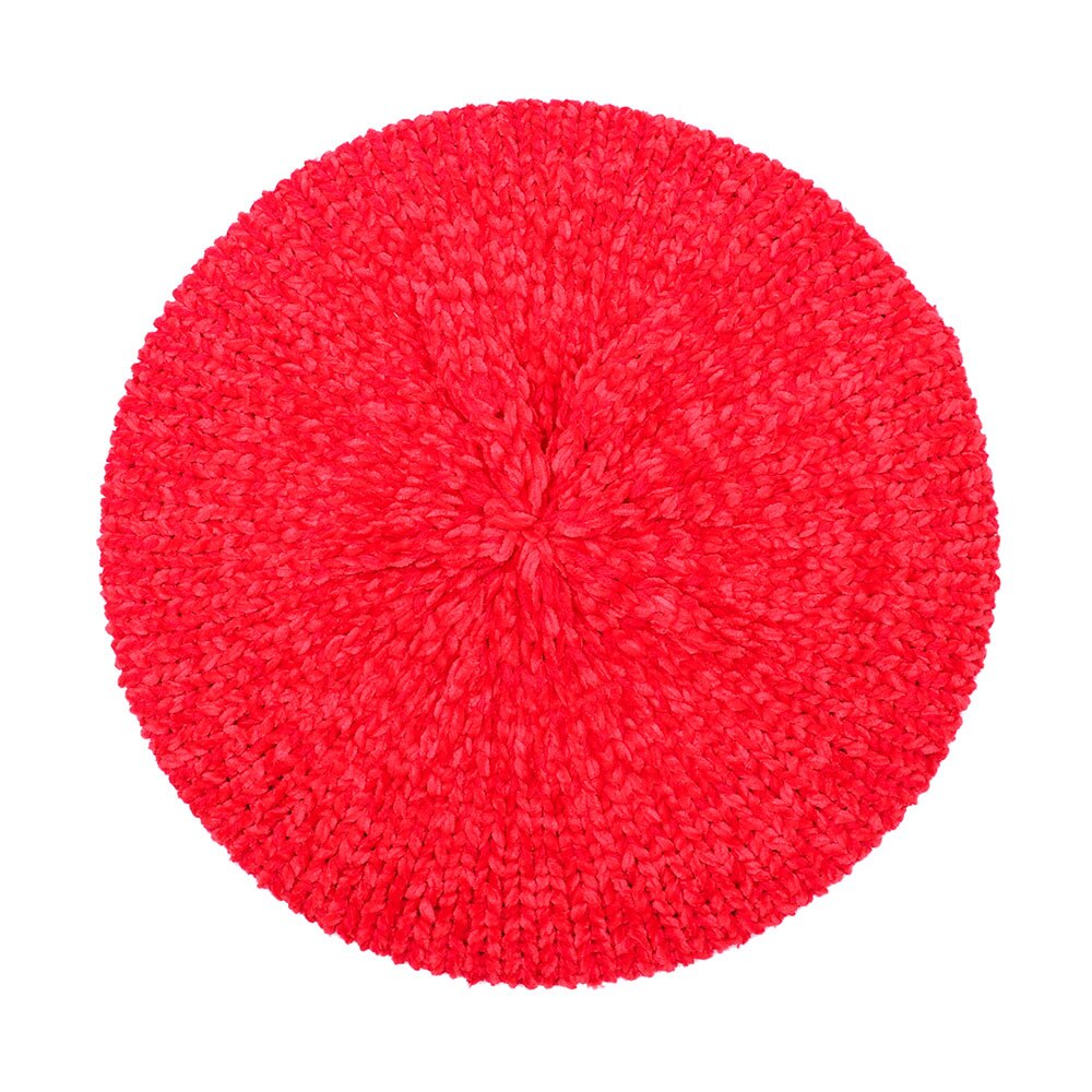 Stylish Berets Chenille Material Winter Berets For Women Warm Knitted Hat Female Autumn Painter Caps Lady warm hats: red