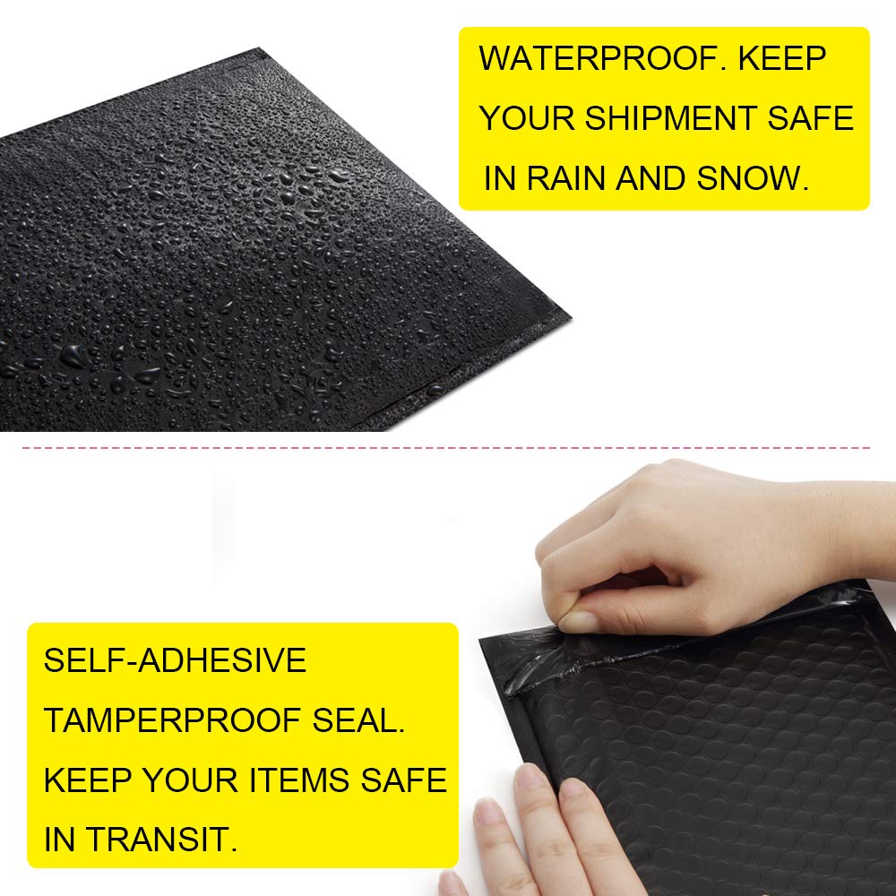 10pcs/4x7 Inch/120*180mm Black Poly Bubble Mailer Self Seal Padded Envelopes