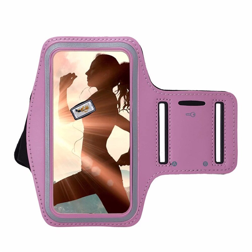 Sport Armband Case For iPhone X Xs Max 7 8 6 6s Plus Xiaomi pocophone f1 Oneplus 6 Brassard Touch Screen Arm Band Cover 5.8 inch: Pink