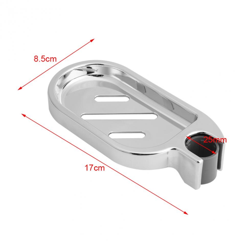 Abs krom clip-on sæbe bakke 22-25mm justerbar brusestang glideskål sæbeskål tallerkener badeværelse brusebad forsyningstilbehør: Default Title