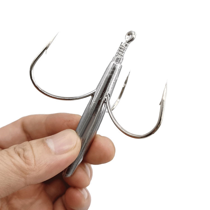 Hameçons Triples SeroNi – Acier Carbone, Tailles 6/0 à 10/0, Argent, 10 Pièces, Pour Requin, Thon, Jigging, Pêche Lourde Eau Salée