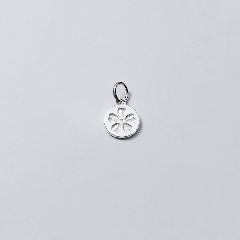 Meetsoft romantische 925 Sterling silber anhänger mit niedlichem blumenmuster, speziell für diy-handgefertigte halskettendekorationen: Ay418wh
