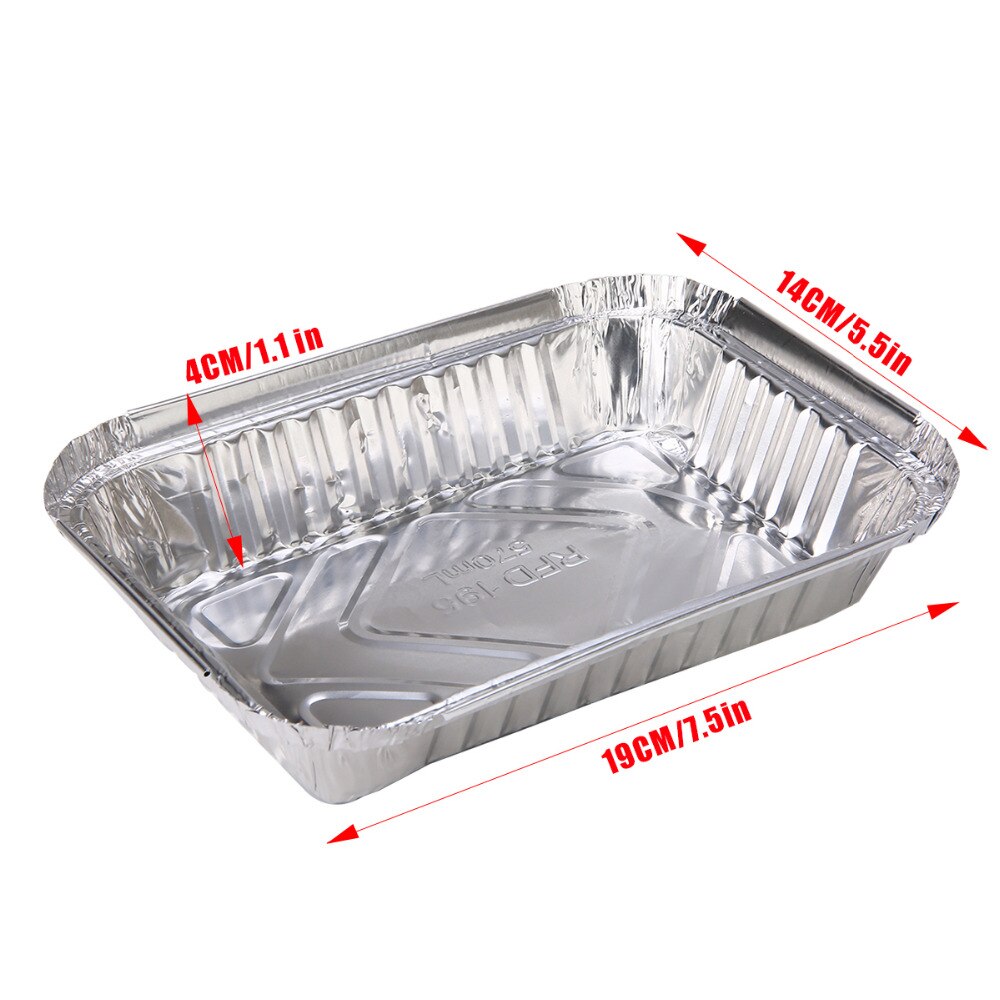 Mayitr 30pcs Disposable Aluminum Foil Drip Pans BBQ Pan Recyclable Grill Catch Tray For Outdoor Barbecue Tool 19.5 x14.4x4cm