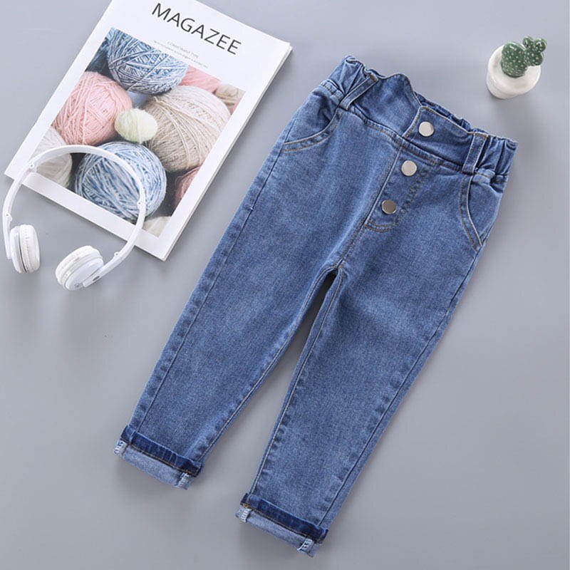 Jeans Meisje Effen Kleur Meisje Jeans Lente Herfst Jeans Voor Kinderen Casual Stijl Kinderkleding: 2T